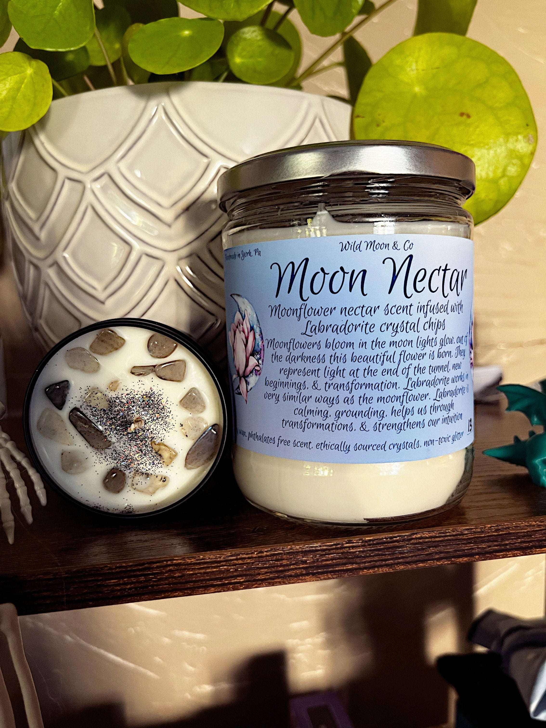 Moonstone sale Midnights (Rain & Moonflower Nectar) 12 oz Candle